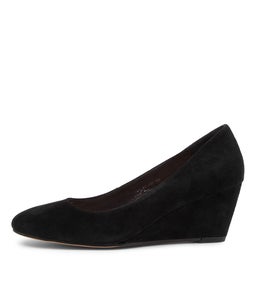 Lespie Black Suede Wedge Heels Lespie Black Suede Wedge Heels