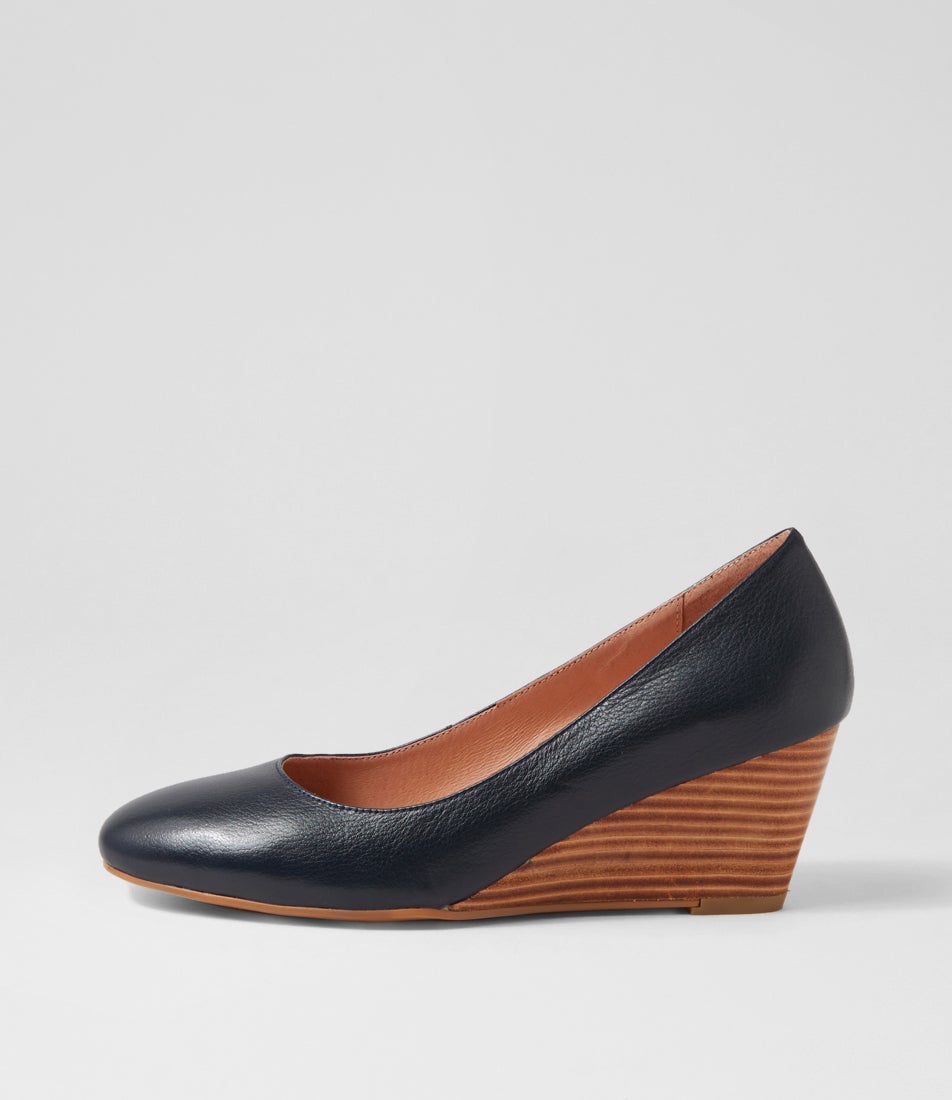 Lespie Df Navy Natural Heel Leather Lespie Df Navy Natural Heel Leather