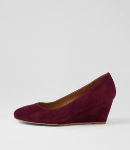 Lespie Burgundy Suede Wedges Lespie Burgundy Suede Wedges
