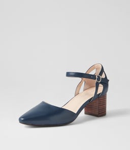 LOCTAVIA DF DEEP BLUE CHOC HEEL LEATHER