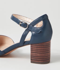 LOCTAVIA DF DEEP BLUE CHOC HEEL LEATHER