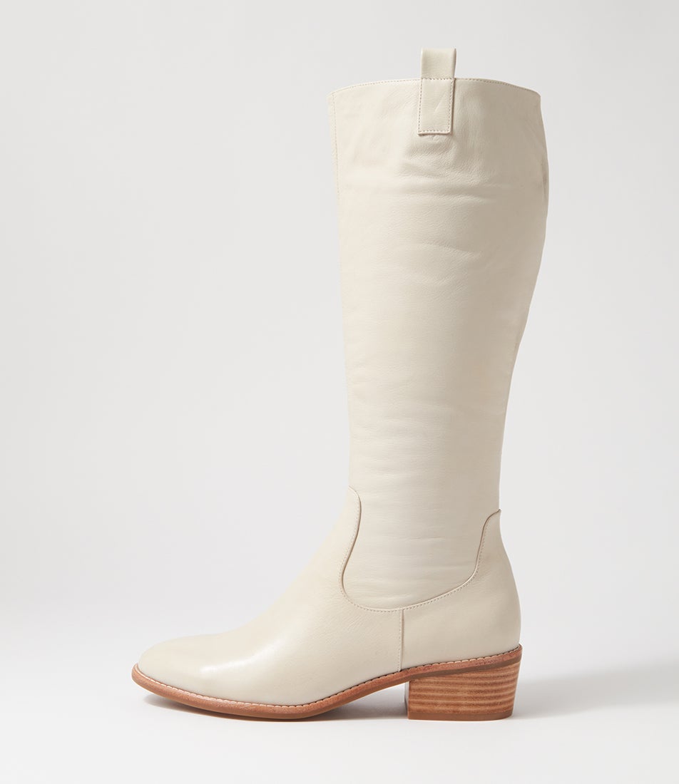 Giddy Oatmilk Leather Knee High Boots Giddy Oatmilk Leather Knee High Boots