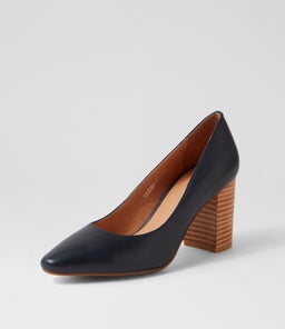 SABENA DF NAVY NATURAL HEEL LEATHER