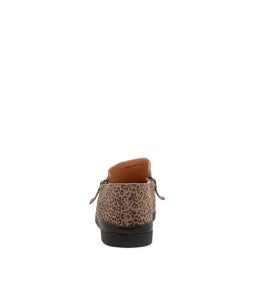 ASHLI DFL TAN MINI LEOPARD BLACK SUEDE LEATHER