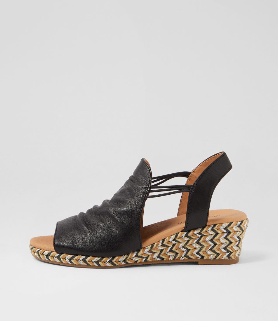 Hlensia Black Multi Rope Leather Sandals