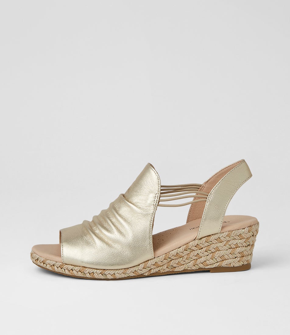 Hlensia Pale Gold Multi Rope Leather Espadrilles Hlensia Pale Gold Multi Rope Leather Espadrilles