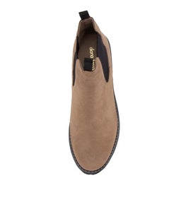 MYMY DF TAUPE BLACK HEEL SUEDE