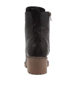 PLANET DF BLACK NATURAL HEEL LEATHER