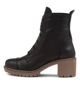 PLANET DF BLACK NATURAL HEEL LEATHER