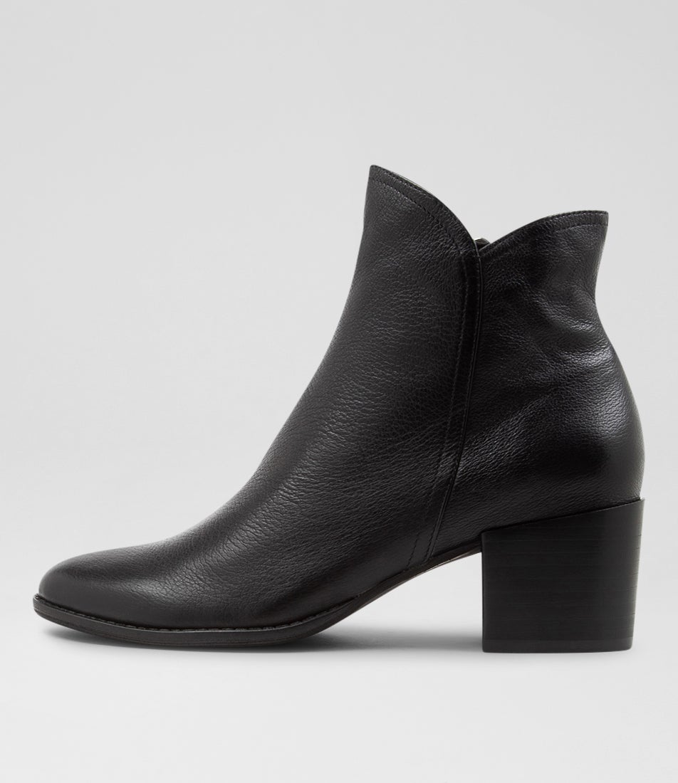 Mocker Black Leather Ankle Boots Mocker Black Leather Ankle Boots