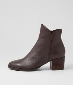 Mocker Dark Brown Leather Ankle Boots Mocker Dark Brown Leather Ankle Boots