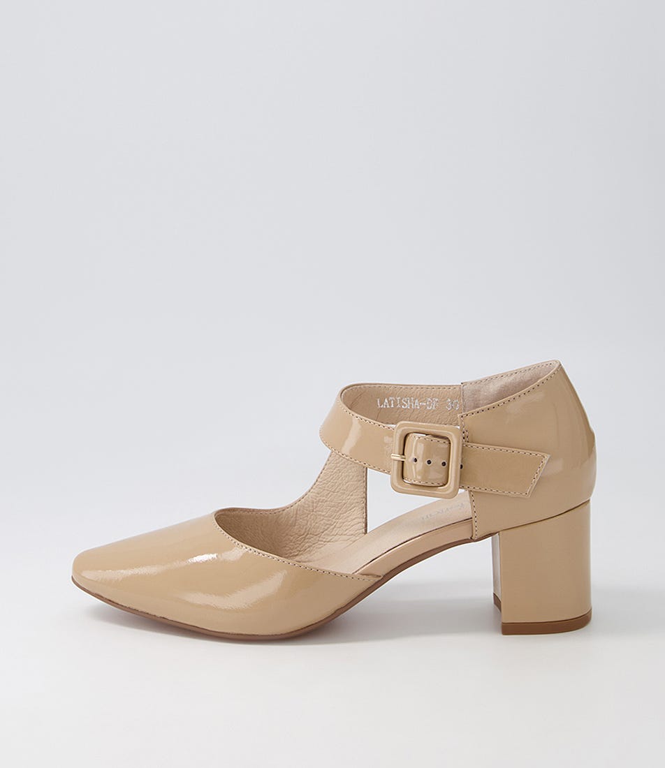 Latisha Nude Leather Heels | Shop Online at Williams