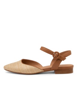 DRIAS DF NATURAL DK TAN WOVEN LEATHER