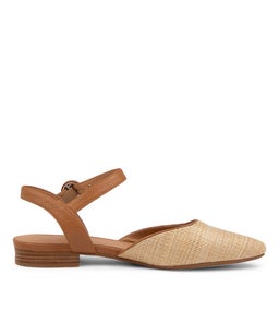 DRIAS DF NATURAL DK TAN WOVEN LEATHER