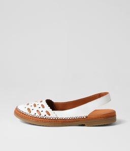 BOGART DF WHITE TAN LEATHER