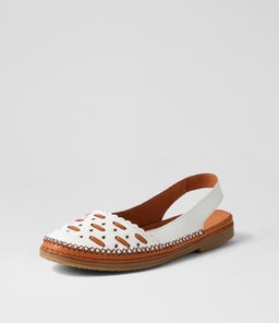 BOGART DF WHITE TAN LEATHER