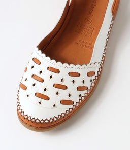 BOGART DF WHITE TAN LEATHER
