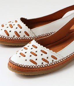 BOGART DF WHITE TAN LEATHER