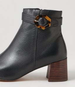 CADEO DF NAVY DK BROWN HEEL LEATHER