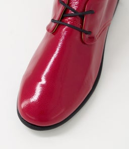DAYLILY DF DEEP RED BLACK SOLE PATENT LEATHER