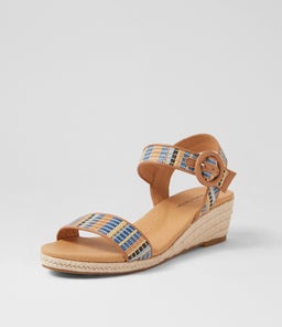 HULEP DF BLUE MULTI STRIPE WOVEN LEATHER