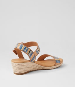 HULEP DF BLUE MULTI STRIPE WOVEN LEATHER