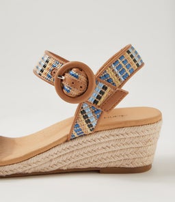 HULEP DF BLUE MULTI STRIPE WOVEN LEATHER