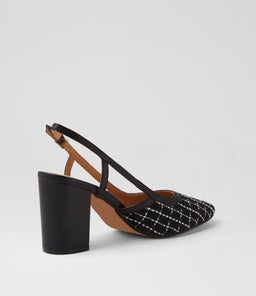 SHADIE DF BLACK TWEED BLACK FABRIC LEATHER