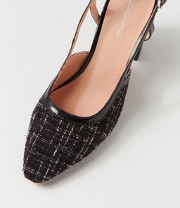 SHADIE DF BLACK TWEED BLACK FABRIC PATENT