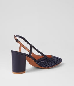 SHADIE DF NAVY TWEED NAVY FABRIC LEATHER