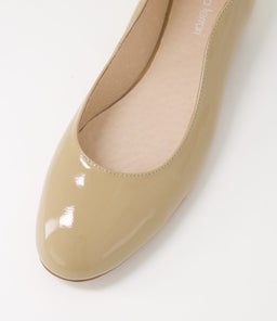 CHALLI DF LATTE GOLD HEEL PATENT LEATHER