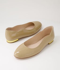 CHALLI DF LATTE GOLD HEEL PATENT LEATHER