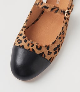 CLEMEN DF BLACK LEOPARD LEATHER PONY