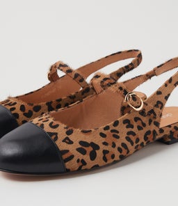 CLEMEN DF BLACK LEOPARD LEATHER PONY
