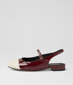 CLEMEN DF CREAM BURGUNDY PATENT LEATHER