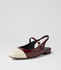 CLEMEN DF CREAM BURGUNDY PATENT LEATHER