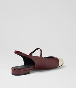 CLEMEN DF CREAM BURGUNDY PATENT LEATHER