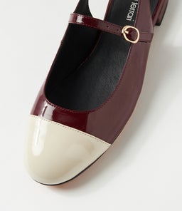 CLEMEN DF CREAM BURGUNDY PATENT LEATHER