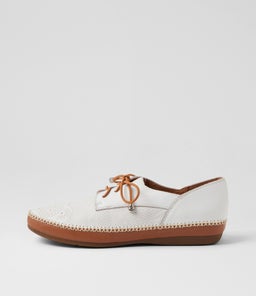 ERRIA DF WHITE DK TAN LEATHER