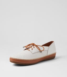 ERRIA DF WHITE DK TAN LEATHER