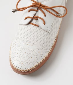 ERRIA DF WHITE DK TAN LEATHER