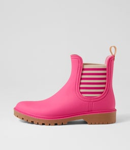 Laurina2 Fuchsia Stripe Gumboot Ankle Boots Laurina2 Fuchsia Stripe Gumboot Ankle Boots