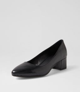 OLEDIA DF BLACK BLACK HEEL LEATHER