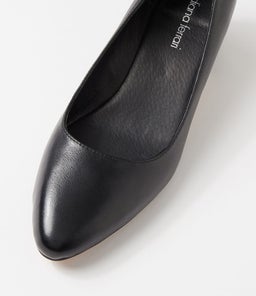 OLEDIA DF BLACK BLACK HEEL LEATHER