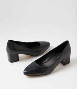 OLEDIA DF BLACK BLACK HEEL LEATHER