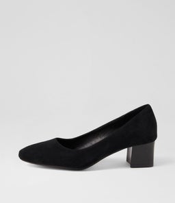 OLEDIA DF BLACK GLOSS HEEL SUEDE