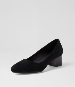 OLEDIA DF BLACK GLOSS HEEL SUEDE