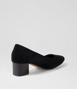 OLEDIA DF BLACK GLOSS HEEL SUEDE