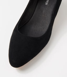 OLEDIA DF BLACK GLOSS HEEL SUEDE