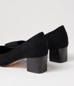 OLEDIA DF BLACK GLOSS HEEL SUEDE